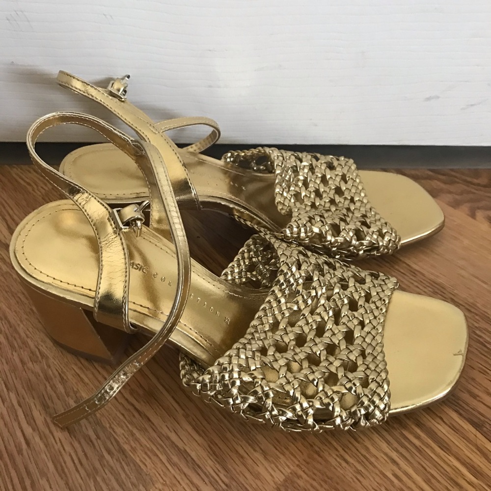 Zara Gold Heel Sandals